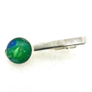 Tie clip pin silver plated 16mm handcrafted